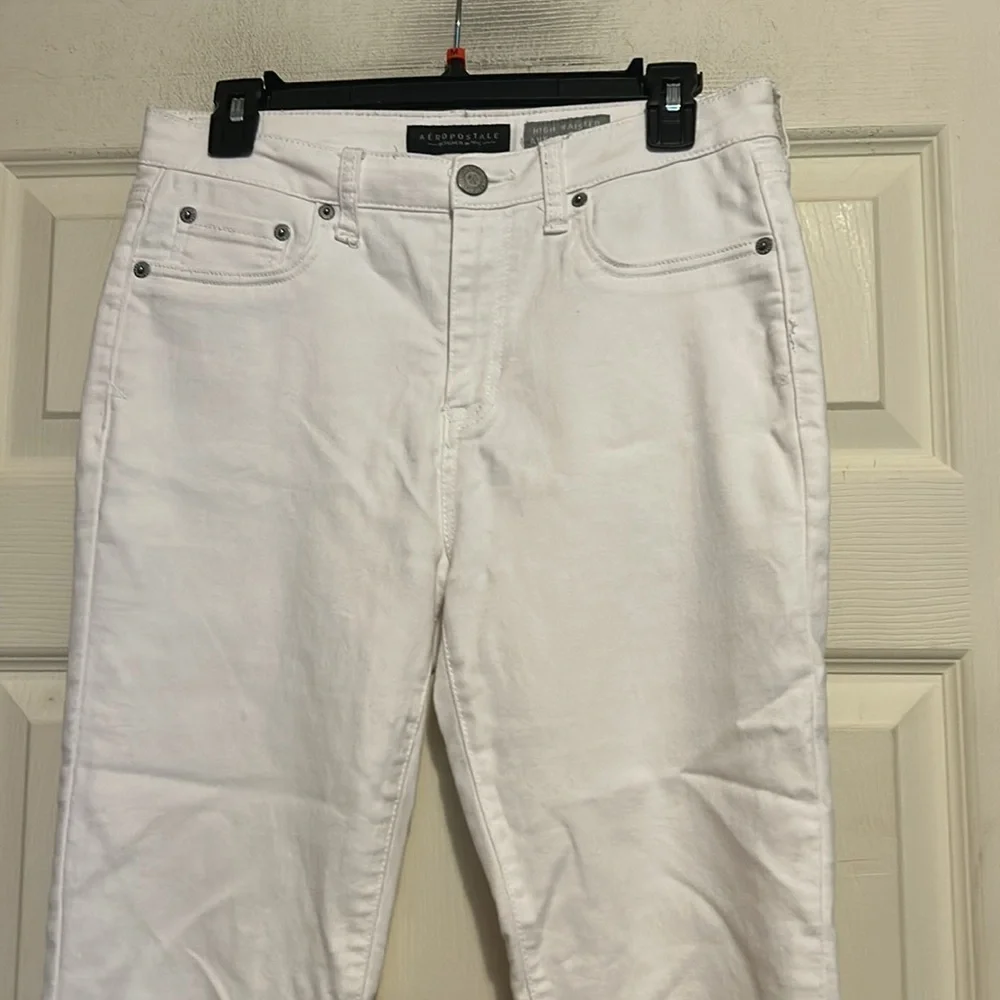 Aeropostale High Waist White Ankle Jeggings Size 8
